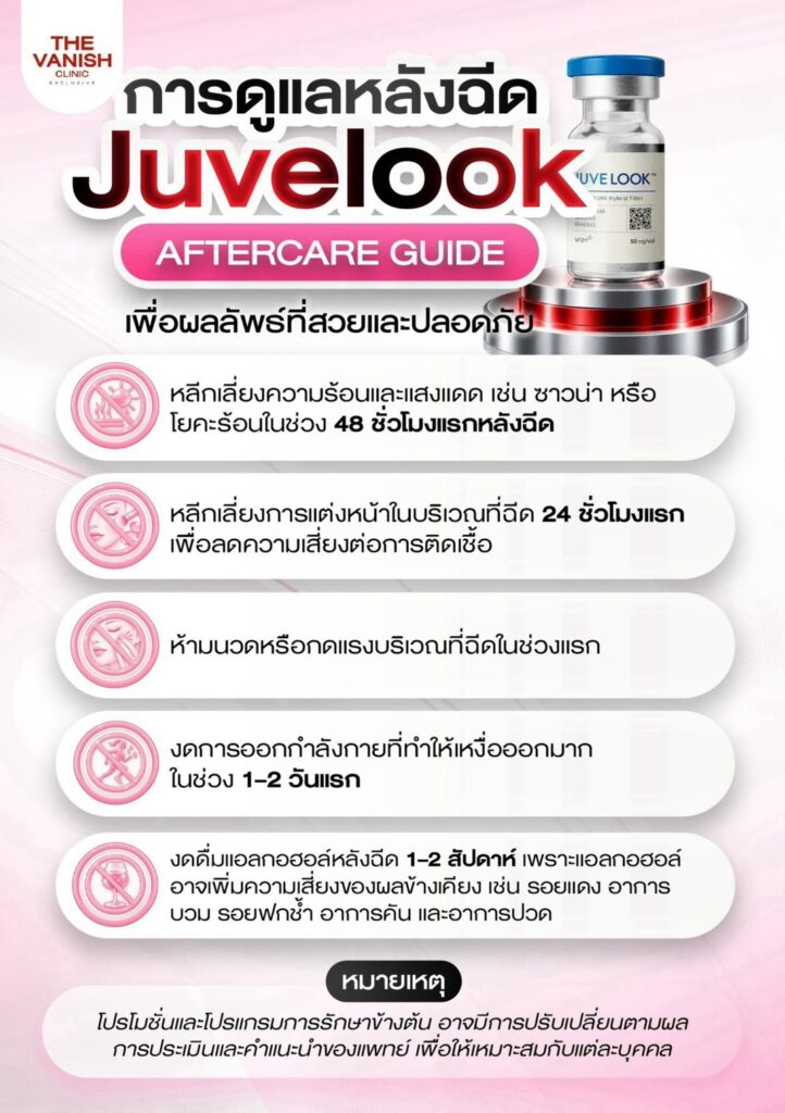 ข้อปฎิบัติหลังฉีด Juvelook